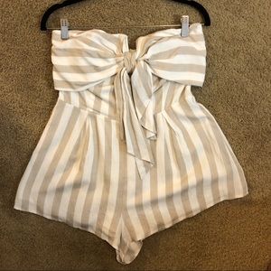 Strapless Striped Romper
